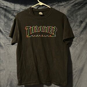 Thrasher Multicolor Logo Black Tee